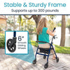 Light Rollator with Seat — Lightweight 4-Wheel Walker for Adults
