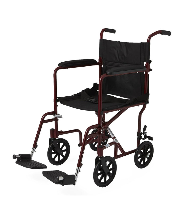 Medline Basic Aluminum Transport Chair with 8" Wheels