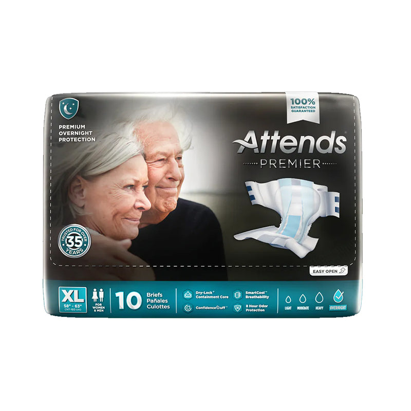 Attends Adult Diapers with Tabs, Premier Overnight