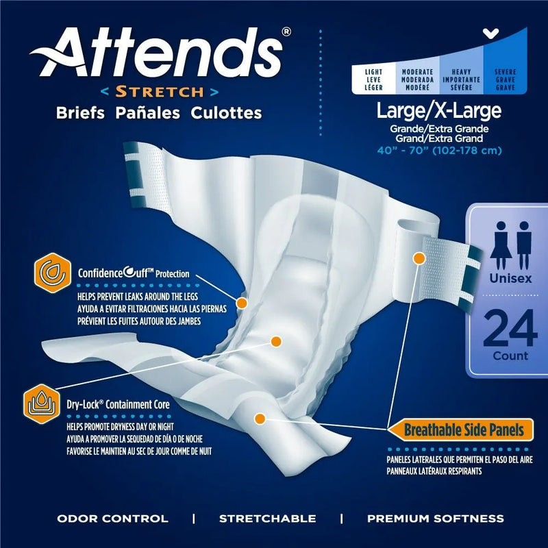 Attends Stretch Adult Diaper with Tabs