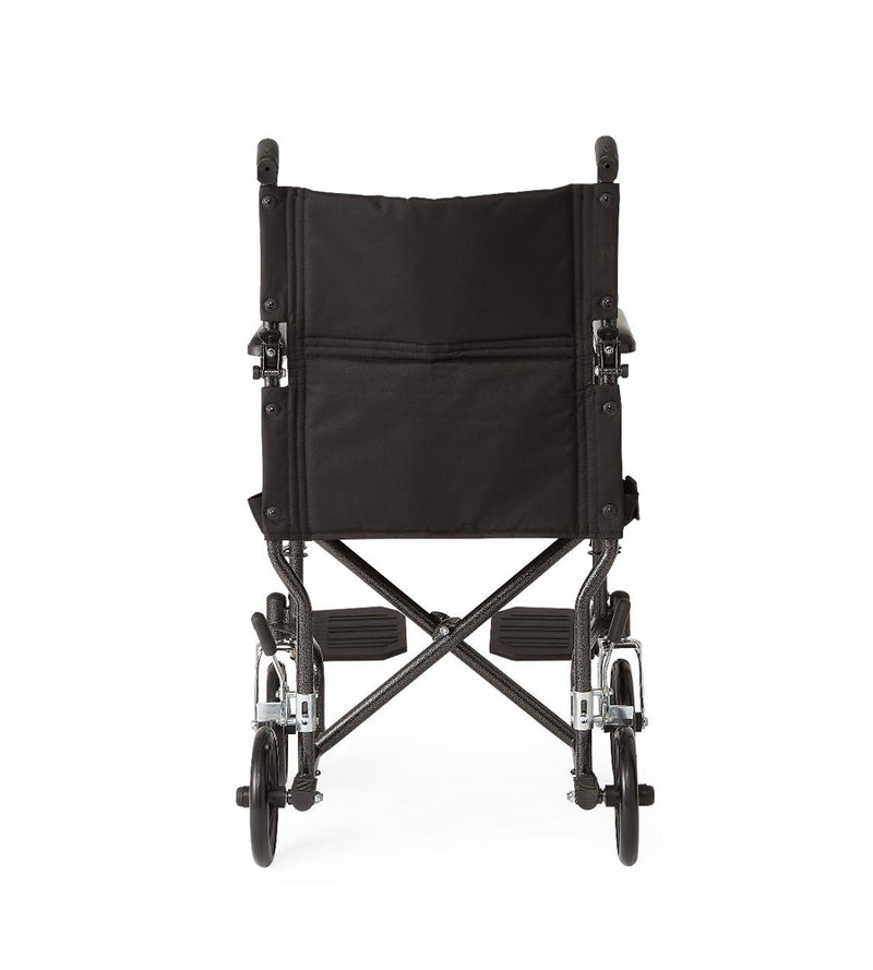 Medline Basic Steel Transport Chair, Hammertone, 19"