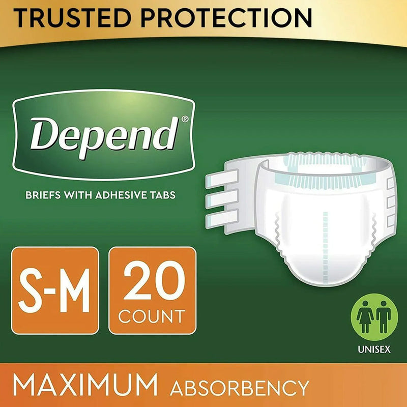 Depend Protection Diapers with Tabs, Maximum