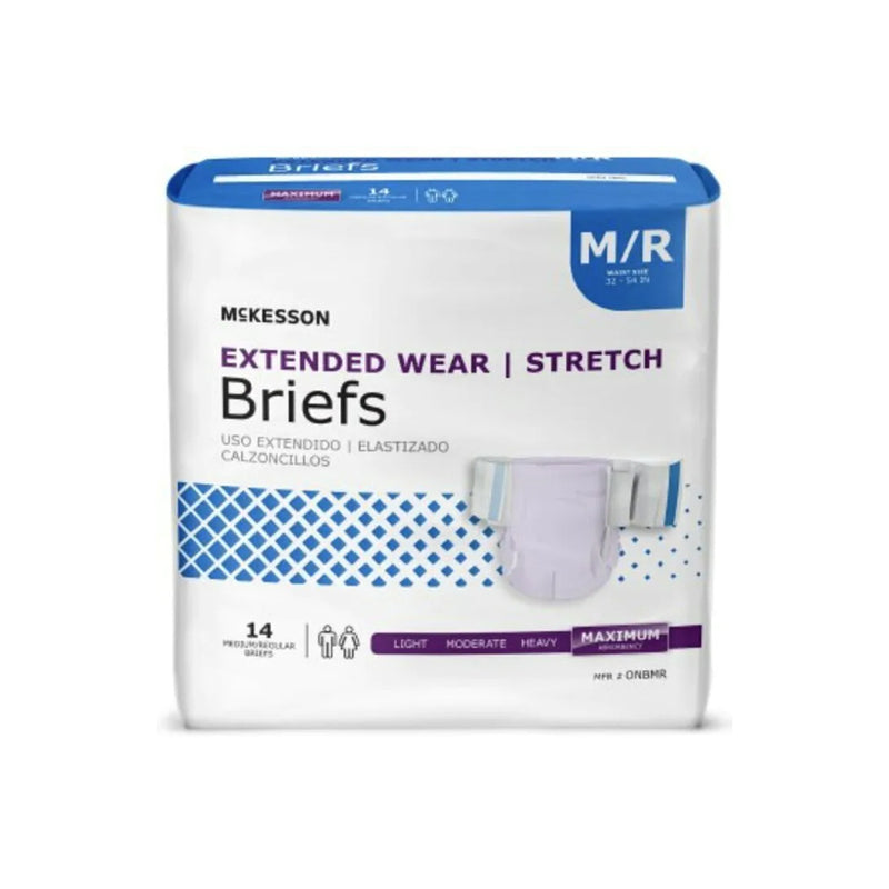 McKesson Extended Wear Stretch Adult Diapers with Tabs, Maximum