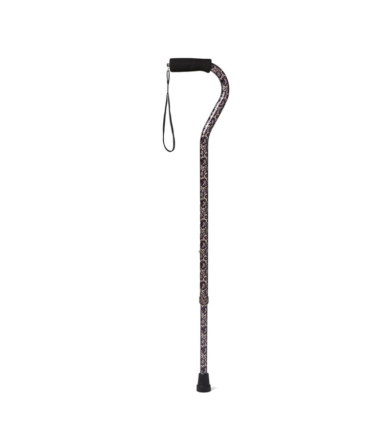 Offset Cane, Black Paisley, Aluminum