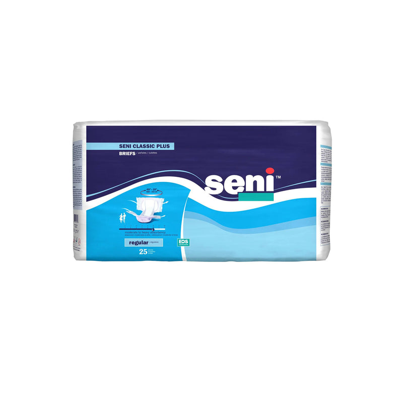 Seni Classic Plus Brief Adult Diapers with Tabs, Moderate Absorbency