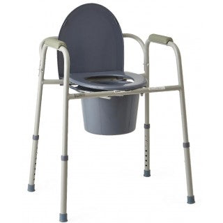 Medline Steel 3-in-1 Folding Commode 4/CS